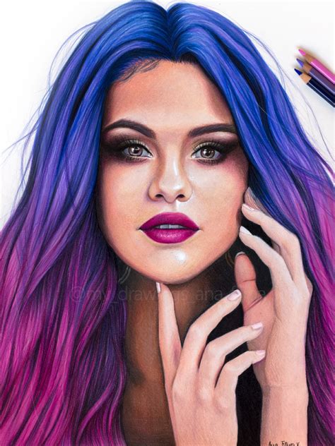 Selena Gomez Drawing In Pencil