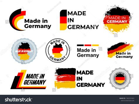 Made Germany Logo Set Design German Stock Vector (Royalty Free) 1365331823 | Shutterstock