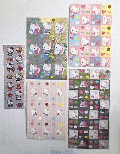 Very Cute And Htf Lot Of 5 Sanrio Hello Kitty Sticker Sheets All New