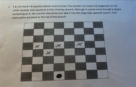 Solved 3 4 On The 8x8 Squares Checker Board Shown The