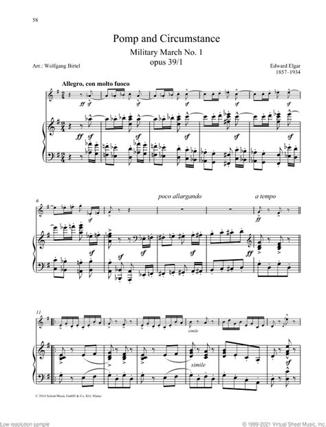 Pomp And Circumstance Military March No 1 Op 39 No 1 Sheet Music