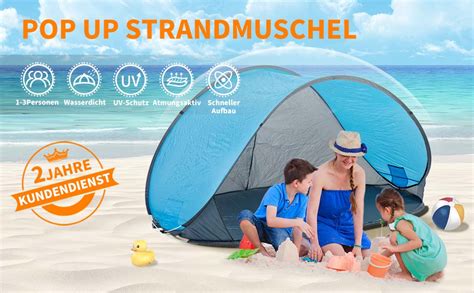 Duhome Strandmuschel Pop Up Strandzelt Uv Schutz Wurfzelt Wetter Und