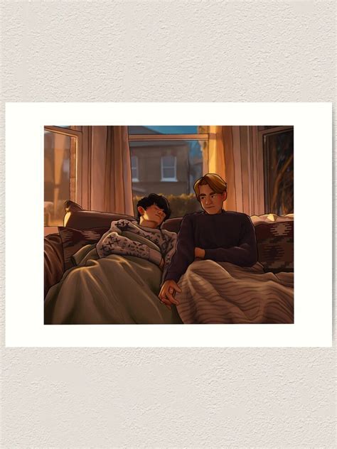 Nick And Charlie Holding Hands Heartstopper Drawing Art Print For