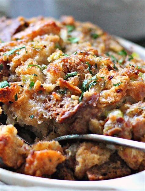 Traditional Bread Sausage Stuffing recipe ~ A Gouda Life