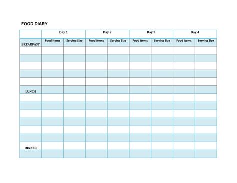 40 Simple Food Diary Templates And Food Log Examples