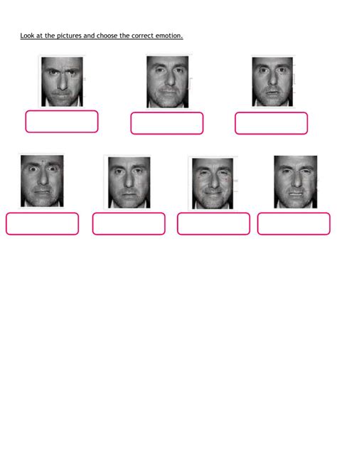 Emotions and microexpressions worksheet