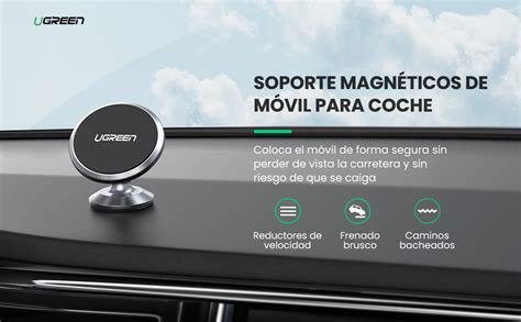 UGREEN Soporte Móvil Coche Magnético Soporte Movil Iman Coche Adhesivo