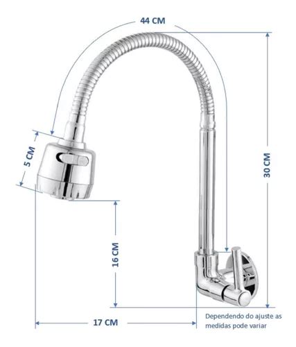 Torneira Gourmet Para Pia Cozinha Parede Robusta Super Luxo Mebuscar