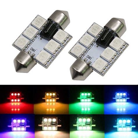 Jual JMS Lampu LED Kabin Plafon Mobil Festoon 6 SMD 5050 RGB