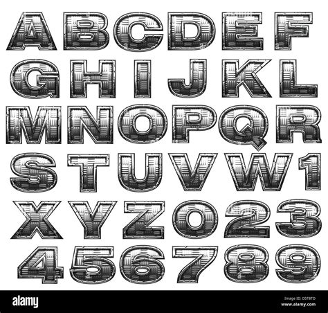 Steel Alphabet Set Stock Photo Alamy