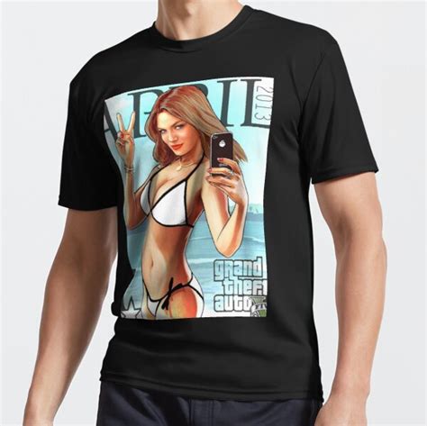 Grand Theft Auto V Girl Bikini Beach Poster Active T Shirt By