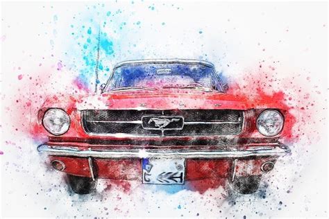 Pin by tutti on Розовые фламинго | Mustang art, Car painting, Classic ...