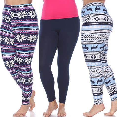 White Mark Pack Of 3 Plus Size Leggings