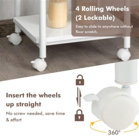 Hivvago Under Desk Printer Stand With Swivel Casters White