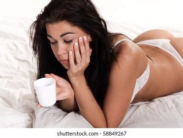 Woman Sad Bed Lingerie Images Stock Photos D Objects Vectors Shutterstock