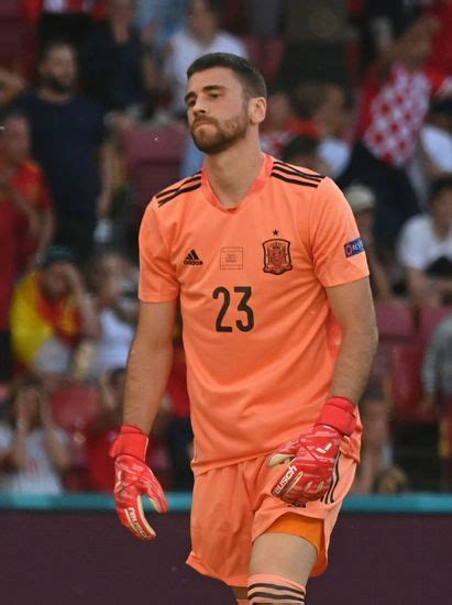 Spains Goalkeeper Unai Simon Reacts Spains Editorial Stock Photo