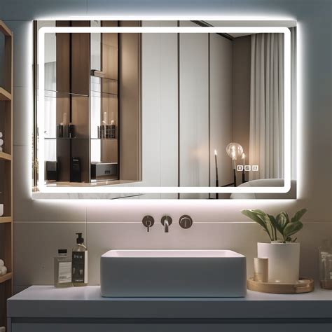 DURASPACE Backlit Bathroom Mirror 48 X 32 Anti Fog Dimmable LED