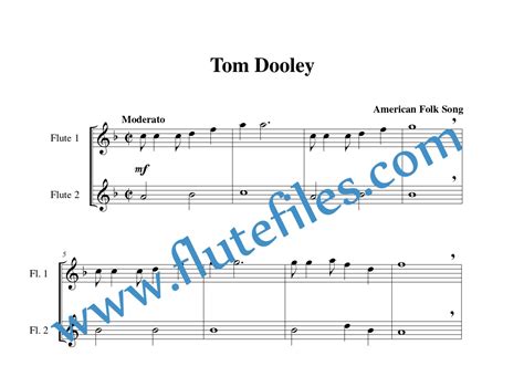 Tom Dooley Flute Duet Flute Files Publishing