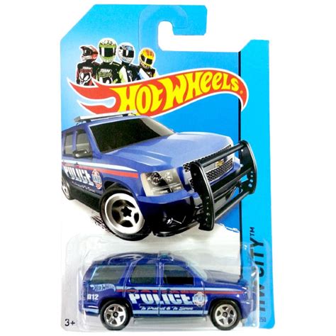 Коллекционная модель полицейского автомобиля Chevy Tahoe HW City синяя Hot Wheels
