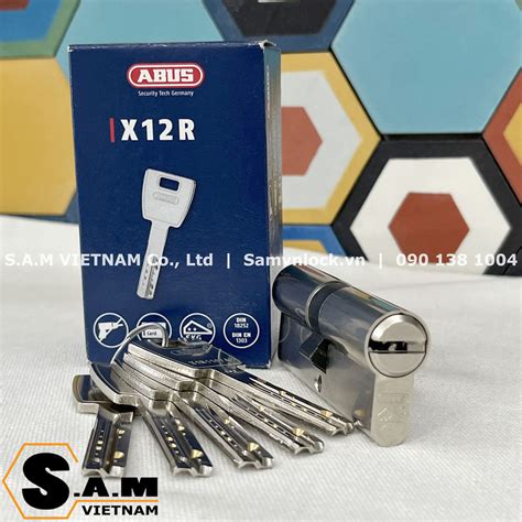 Lõi khóa 2 đầu chìa ABUS X12R 35/35mm niken mờ