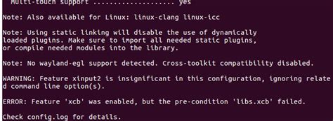 ERROR Feature Xcb Was Enabled But The Pre Condition Libs Xcb