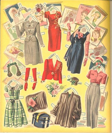 Vintage Uncut 1944 Cover Girls Paper Doll Merrill~org Sz~lasr