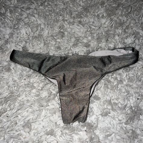 PQ Swim Green Metallic Bikini Bottoms Depop