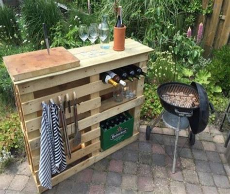 Diy Bbq Side Table With Pallets Diy Bbq Pallet Patio Pallet Outdoor