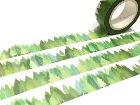 Green Tree Washi Tape 10m Green Hills Forest Tree Masking Tape Green