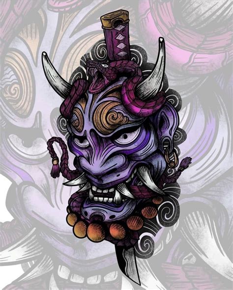 Oni Mask Tattoo Designs With Meaning Tattoosboygirl Mask