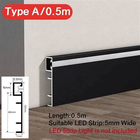 Afralia Led Skirting Profile Hidden Corner Recessed Aluminum