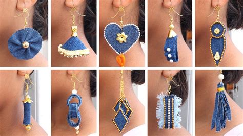 Fancy Earrings Make Earrings From Old Jeans Diy Jeans Earrings