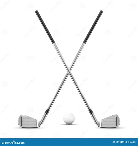 Two Crossed Golf Clubs And Ball Stock Vector Illustration Of