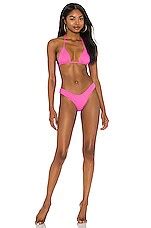 Vdm Marley Reversible Bikini Top In Neon Pink Wave Neon Pink Revolve