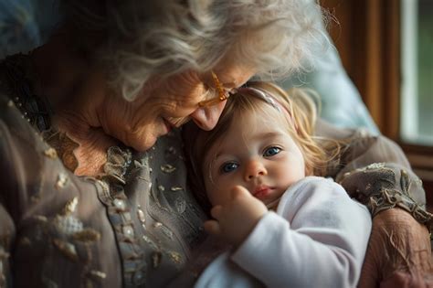 Heartwarming Bond Between Generations A Grandmother And Her