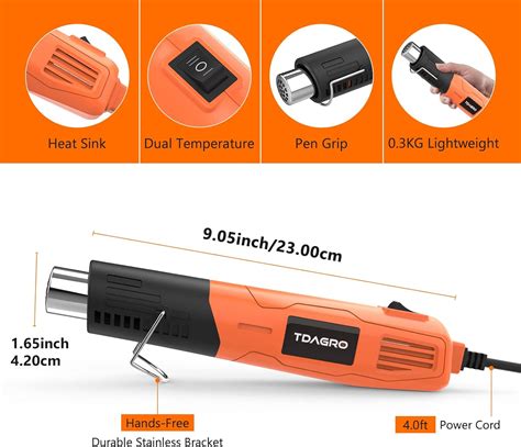 Tdagro Mini Pistola De Calor De W F Y F Ajustes De