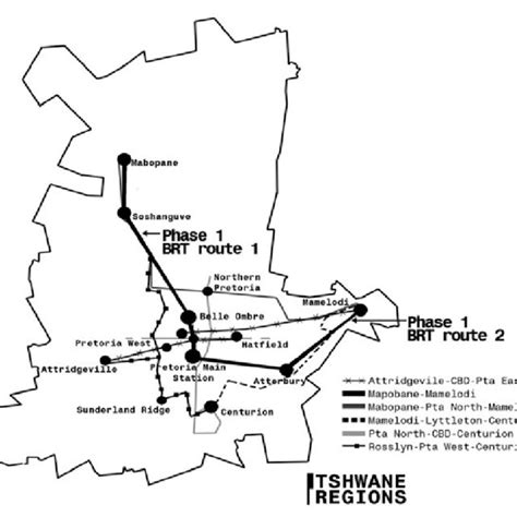 Planned Route Structure For Tshwane Source Hugo 2010 Adapted From A