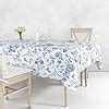 Amazon Anydesign Vintage Floral Tablecloth Blue White Flower