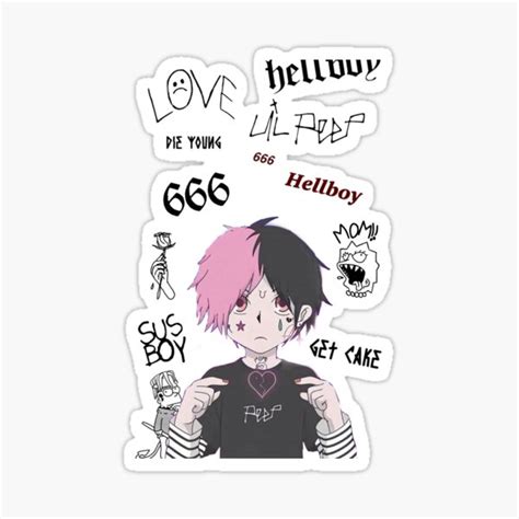 Pegatina «copia De Lil Peep Aesthetic Fondo Morado Pastel De