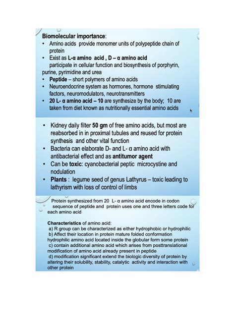 Amino acids and peptides - Biochemistry - Studocu 