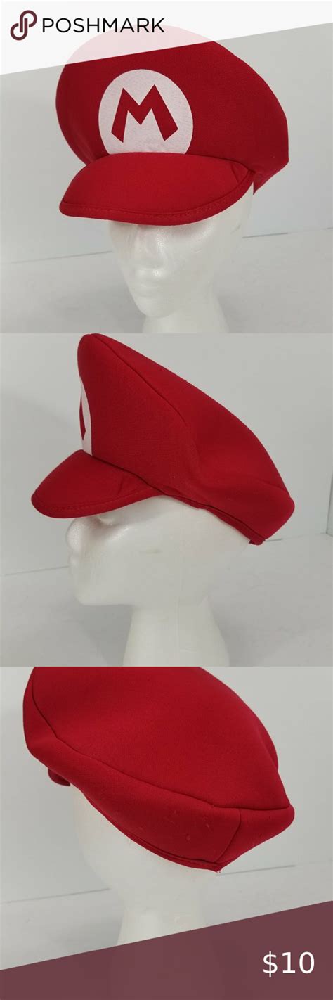 Mario Nintendo Licensed Hat Plumber Cap Costume Cosplay Super Mario