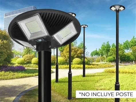 Lampara Suburbana Solar Punta De Poste W Sensor Megaluz Env O Gratis