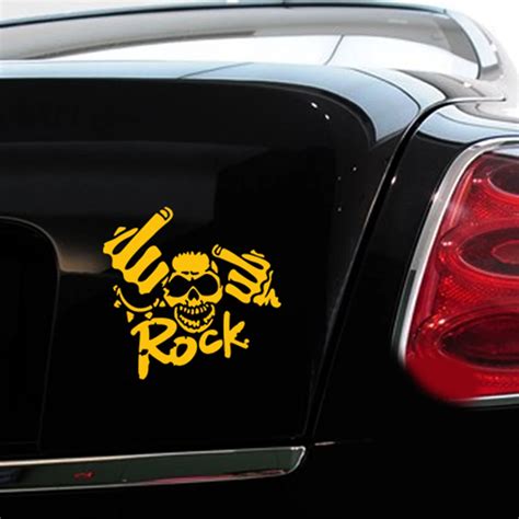 Funny Skull Sticker Rock Music Car Sticker Reflective Car Stickers And Decals Car Styling Car ...