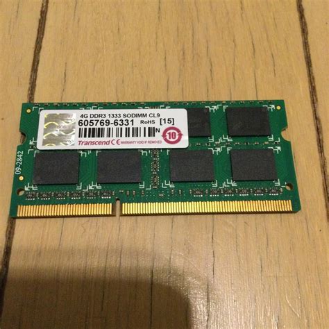 【目立った傷や汚れなし】中古 ノートpc用 メモリー Transcend Ddr3 1333 Cl9 4gbの落札情報詳細 ヤフオク落札