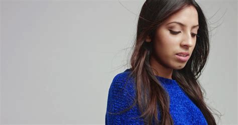 Seductive Dreamy Latina Girl With Long Black Stock Footage SBV