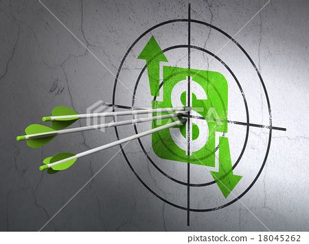 Business Concept Arrows In Finance Target On Wall Stock Illustration