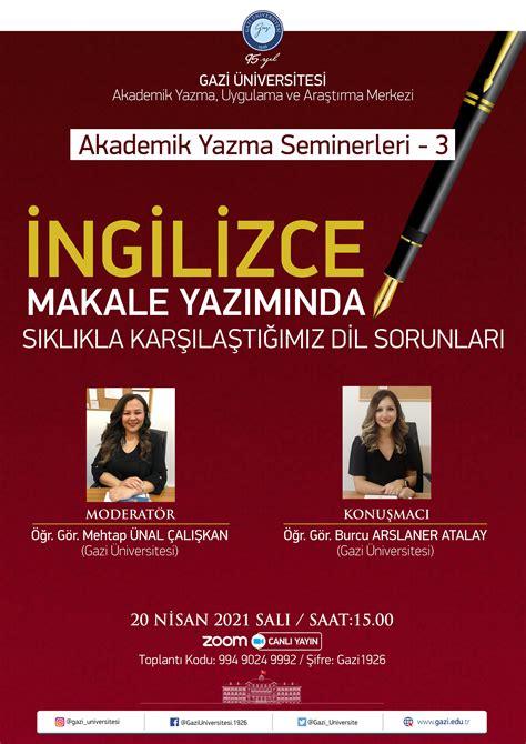 Akademik Yazma Seminerleri 3 İngilizce Makale Yazımında Sıklıkla