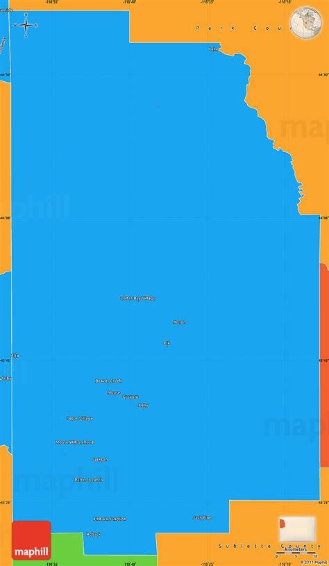 Political Simple Map of Teton County