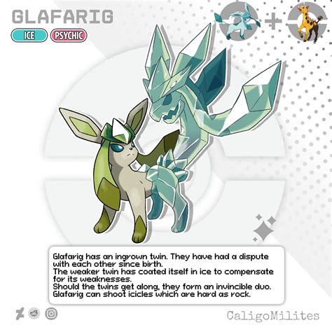 Fusion Girafarig And Glaceon Pokemon Fakemon By Caligomilites On Deviantart