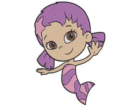 Bubble Guppies Oona Say Hi Embroidery Design Embroidery Designs Embroidery Etsy